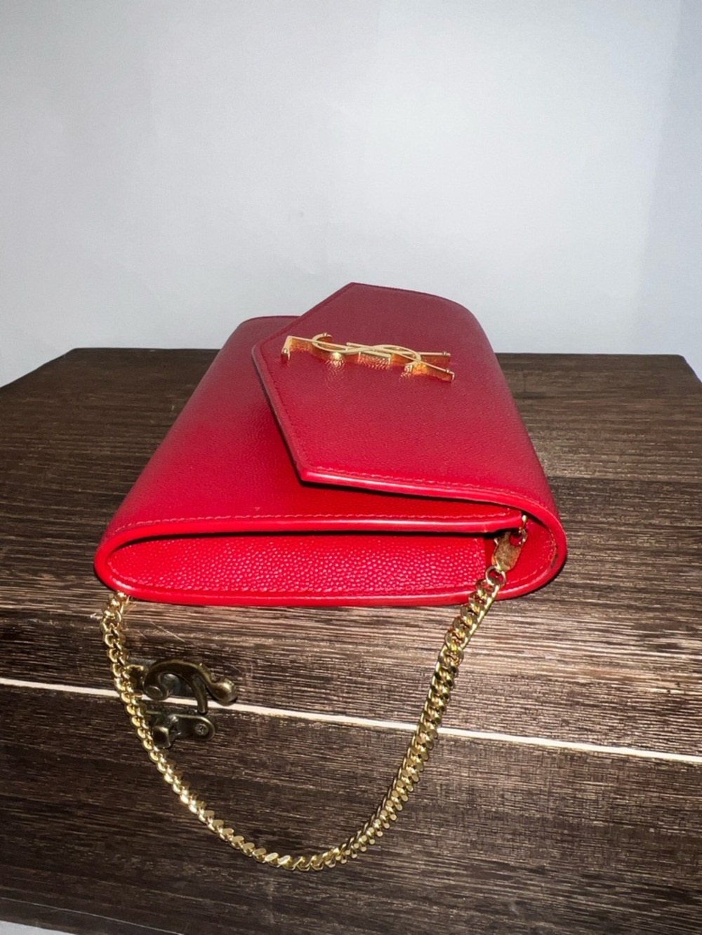 Saint Laurent Red Crossbody with Gold YSL Hardware - Picture 4 of 7